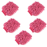 Kuber Industries Gloves | Microfiber Cleaning Gloves | Chenille Mitts for Kitchen | 50 GSM Hand Duster for Kitchen | Hand Gloves For Car | Duster for Glass | Pack of 5 | Pink